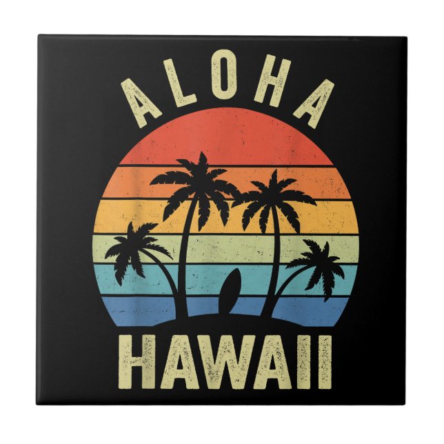 Carreau Aloha Hawaii Hawaii Island Shirt Palm Beach Surf (Devant)