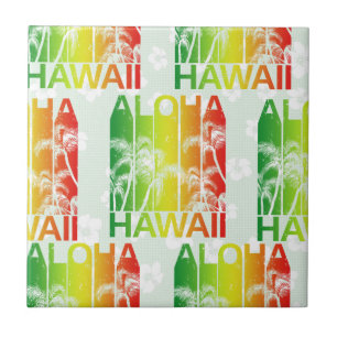 Carreau Aloha Hawaii Rétro été Floral