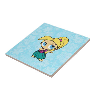 Carreau Aloha Honeys Hula Girl Hibiscus Tile Trivets