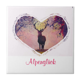 Carreau Alpenglück Hirsch Glasuntersetzer