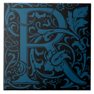 Carreau Alphabet Art Nouveau de William Morris Lettre R fe