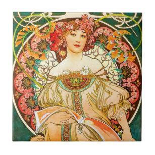 Carreau Alphonse Mucha Art Nouveau Daydream