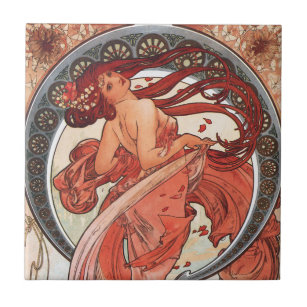 Carreau Alphonse Mucha Dance 1898 Art Nouveau Vintage