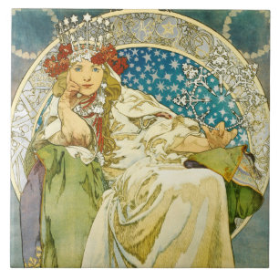 Carreau Alphonse Mucha Princess Hyacinth Art Nouveau
