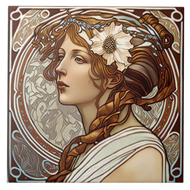 Carreau Alphonse Mucha Sarah Bernhardt Art Nouveau (Devant)