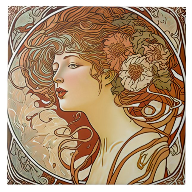 Carreau Alphonse Mucha Sarah Bernhardt Art Nouveau (Devant)