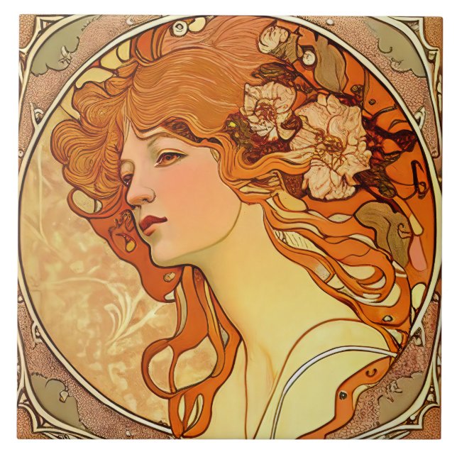 Carreau Alphonse Mucha Sarah Bernhardt Art Nouveau (Devant)