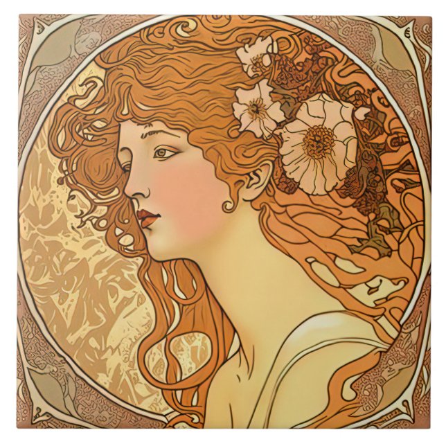 Carreau Alphonse Mucha Sarah Bernhardt Art Nouveau (Devant)