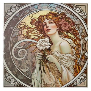 Carreau Alphonse Mucha Sarah Bernhardt Art Nouveau