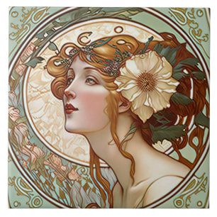 Carreau Alphonse Mucha Sarah Bernhardt Art Nouveau Céramiq