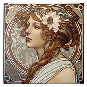 Carreau Alphonse Mucha Sarah Bernhardt Art Nouveau Céramiq