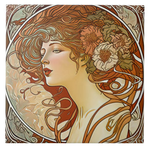 Carreau Alphonse Mucha Sarah Bernhardt Art Nouveau Céramiq