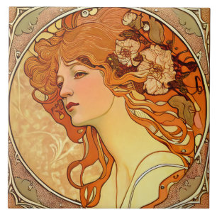 Carreau Alphonse Mucha Sarah Bernhardt Art Nouveau Céramiq