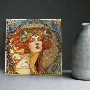 Carreau Alphonse Mucha Sarah Bernhardt Art Nouveau Céramiq