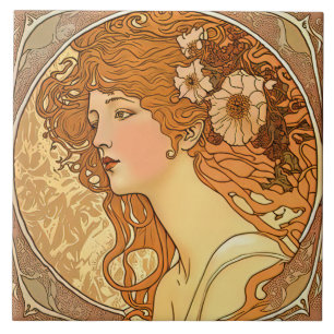 Carreau Alphonse Mucha Sarah Bernhardt Art Nouveau Céramiq