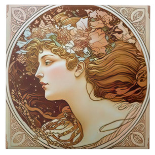 Carreau Alphonse Mucha Sarah Bernhardt Art Nouveau Céramiq