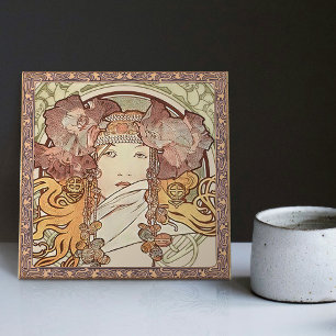 Carreau Alphonse Mucha Sarah Bernhardt Art Nouveau Vintage