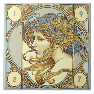 Carreau Alphonse Mucha Zodiac Décor Mur Art Nouveau Ceram