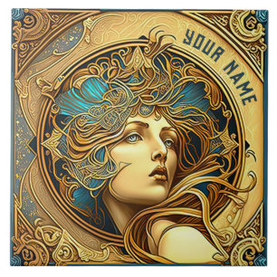 Carreau Alphonse Mucha Zodiac Décoration Murale Art Nouvea
