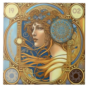 Carreau Alphonse Mucha Zodiac Décoration Murale Art Nouvea
