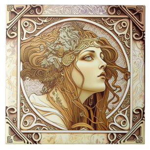 Carreau Alphonse Mucha Zodiac Décoration Murale Art Nouvea