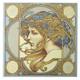 Carreau Alphonse Mucha Zodiac Décoration Murale Art Nouvea