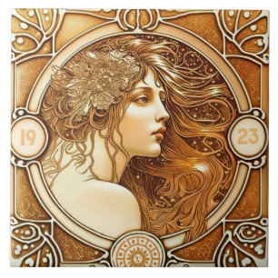 Carreau Alphonse Mucha Zodiac Décoration Murale Art Nouvea