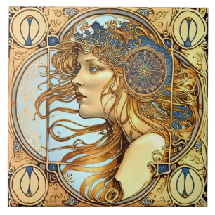 Carreau Alphonse Mucha Zodiac Décoration Murale Art Nouvea