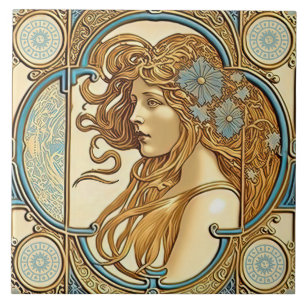 Carreau Alphonse Mucha Zodiac Décoration Murale Art Nouvea