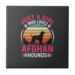Carreau Amants de chiens au coucher de soleil rétro Afghan