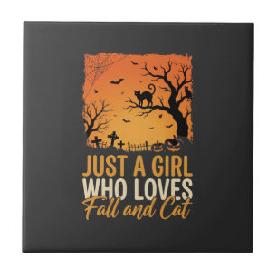 Carreau Amateur de chat Halloween Graphique de coucher de