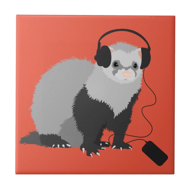 Carreau Amateur de musique furet drôle (Devant)