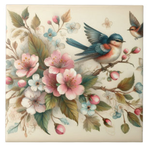 Carreau Amateurs d'oiseaux mignons artisanat
