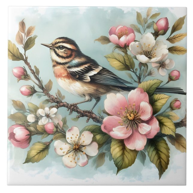 Carreau Amateurs d'oiseaux mignons artisanat (Devant)
