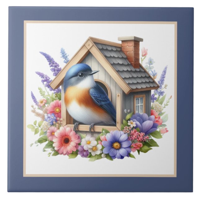 Carreau Amateurs d'oiseaux mignons artisanat (Devant)