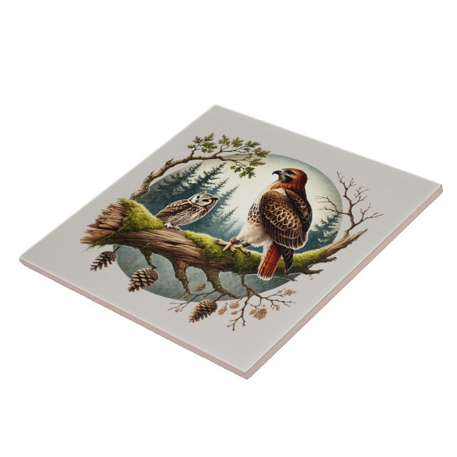Carreau Amateurs mignons d'oiseaux des bois (Côté)