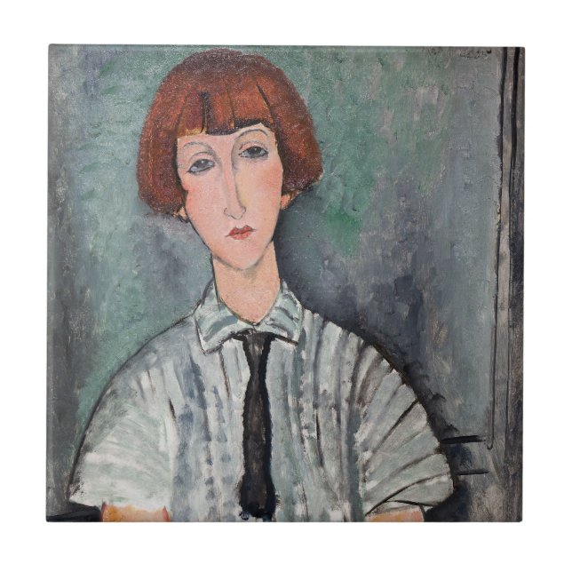 Carreau Amedeo Modigliani - Jeune fille dans une blouse ra (Devant)