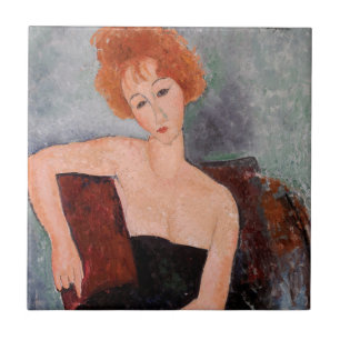Carreau Amedeo Modigliani - Robe de soirée pour filles rou