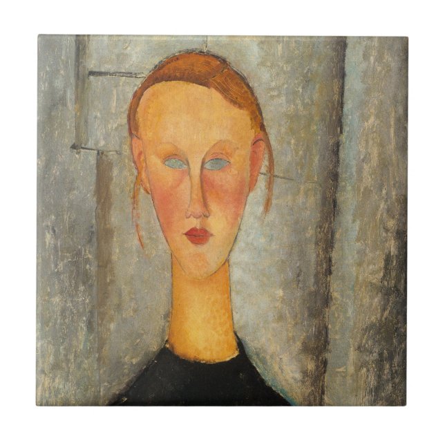 Carreau Amedeo Modigliani - Une fille aux yeux bleus (Devant)