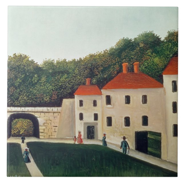 Carreau Aménagez en parc avec une voûte et trois Houses, (Devant)