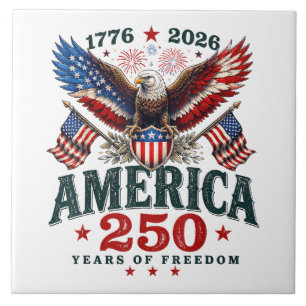 Carreau Américain 250e anniversaire USA Patriotique 4 juil