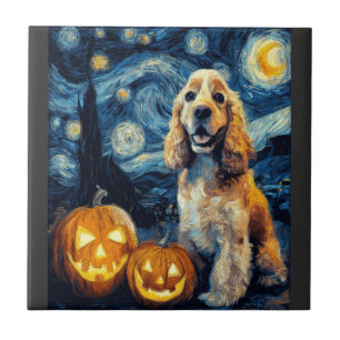Carreau American Cocker Spaniel Chien Mignon Halloween Jac