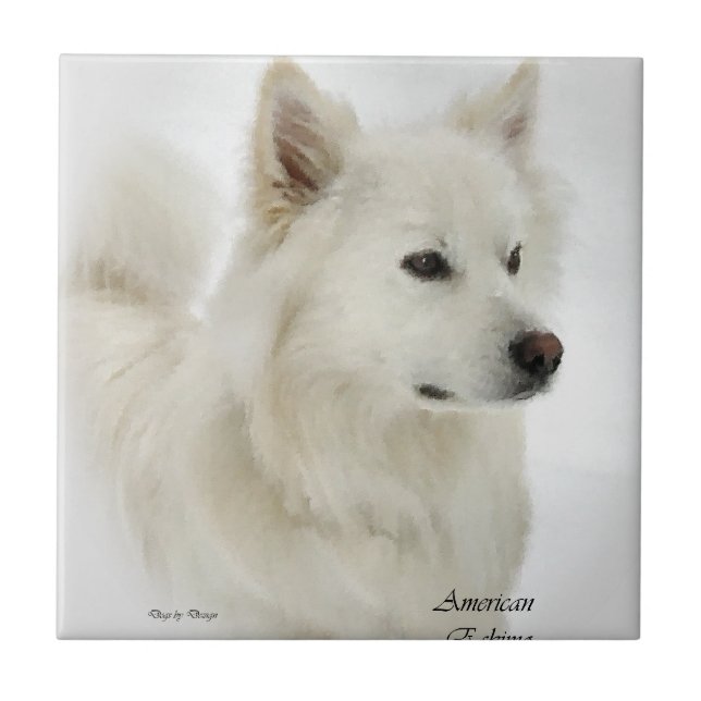 Carreau American Eskimo Dog Art (Devant)