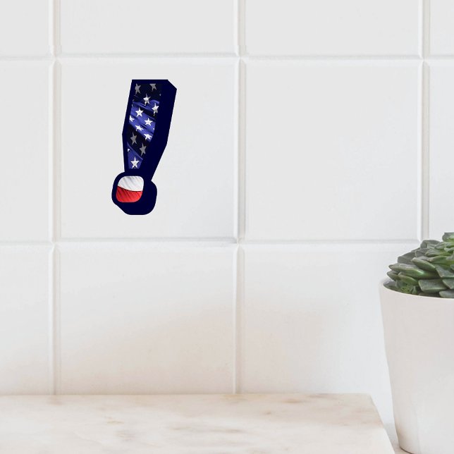 Carreau American Flag Exclamation Grand Carrelage en céram (American Flag Exclamation Large Photo Ceramic Tile)