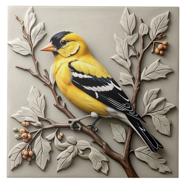 Carreau American Goldfinch - Arts Et Artisanat Carrelage C (Devant)