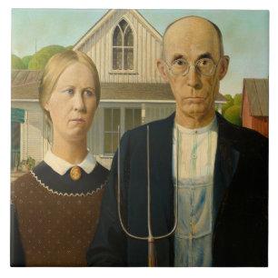 Carreau American Gothic, 1930 par Grant Wood