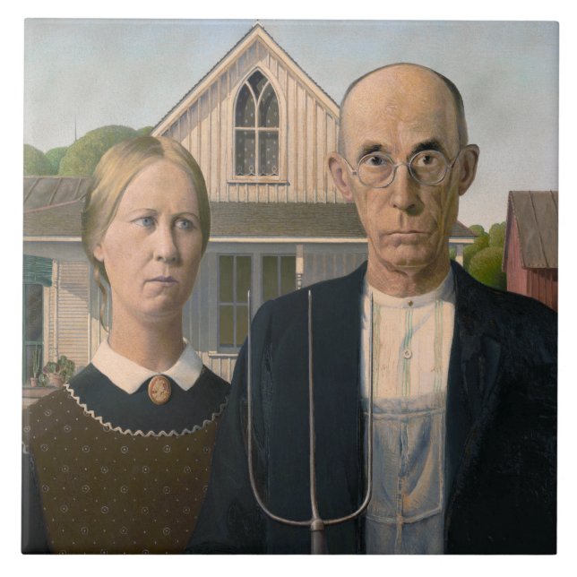 Carreau American Gothic : Vie rurale pauvre paysan (Devant)