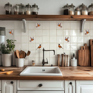 Carreau American Robin en vol