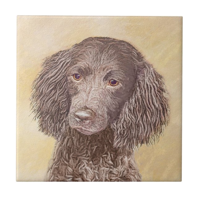 Carreau American Water Spaniel Peinture - Original Dog Art (Devant)