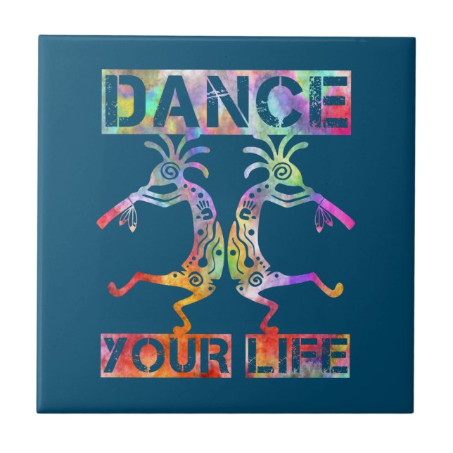 Carreau Amérindiens Kokopelli - Danse Ta Vie 3 (Devant)